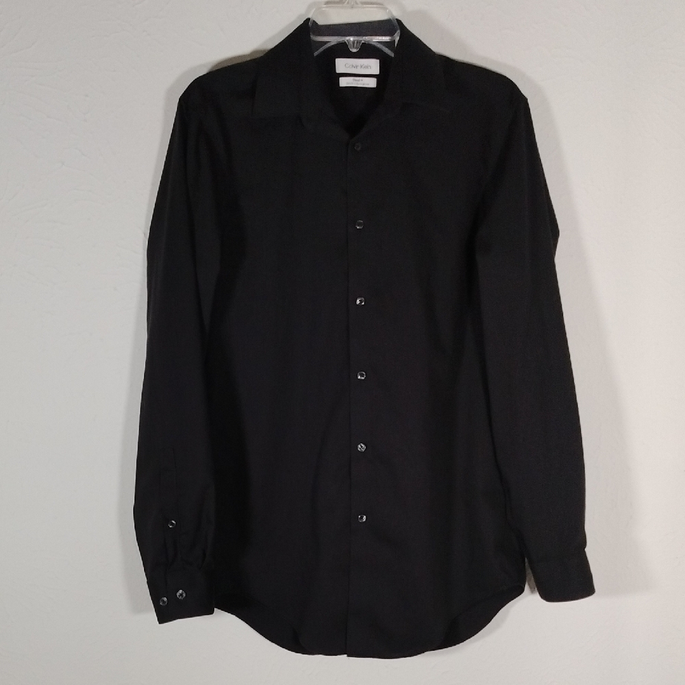 Calvin Klein Men's Classic Black Slimfit Dress Shirt